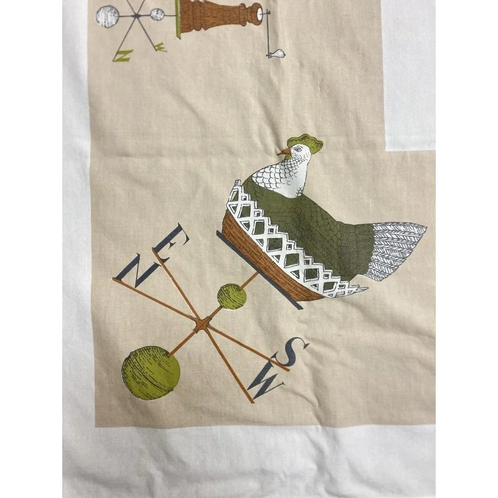 Vintage MCM Lois Long Linen Tablecloth 64